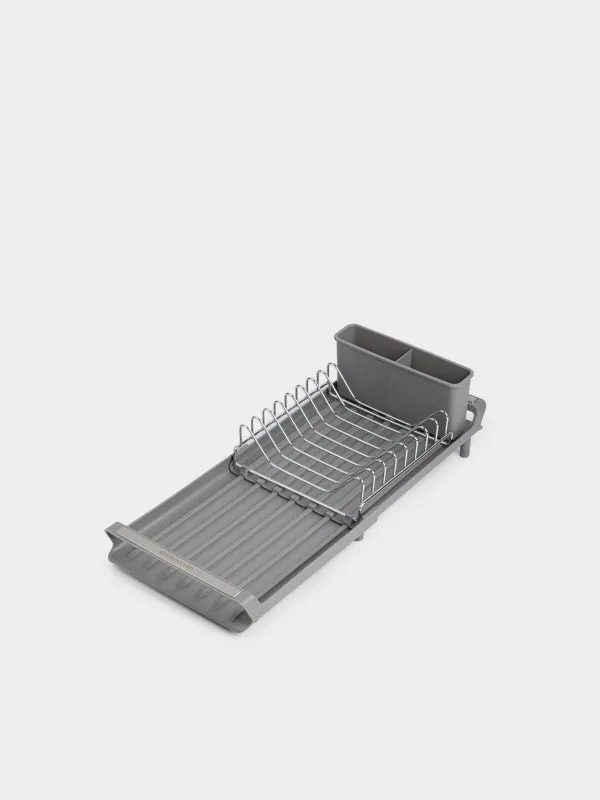 Dish dryer, 28 / 47x20 cm, with sliding tray, steel / plastic, Grey, Drying new, image-0