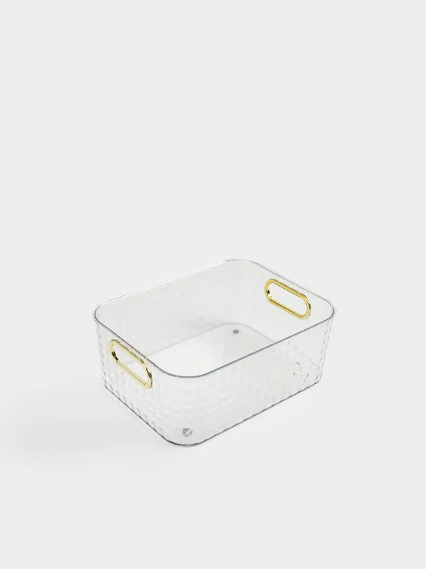 Organizer box, 27x21x10 cm, household, with gold handles, plastic, Kandy, image-2