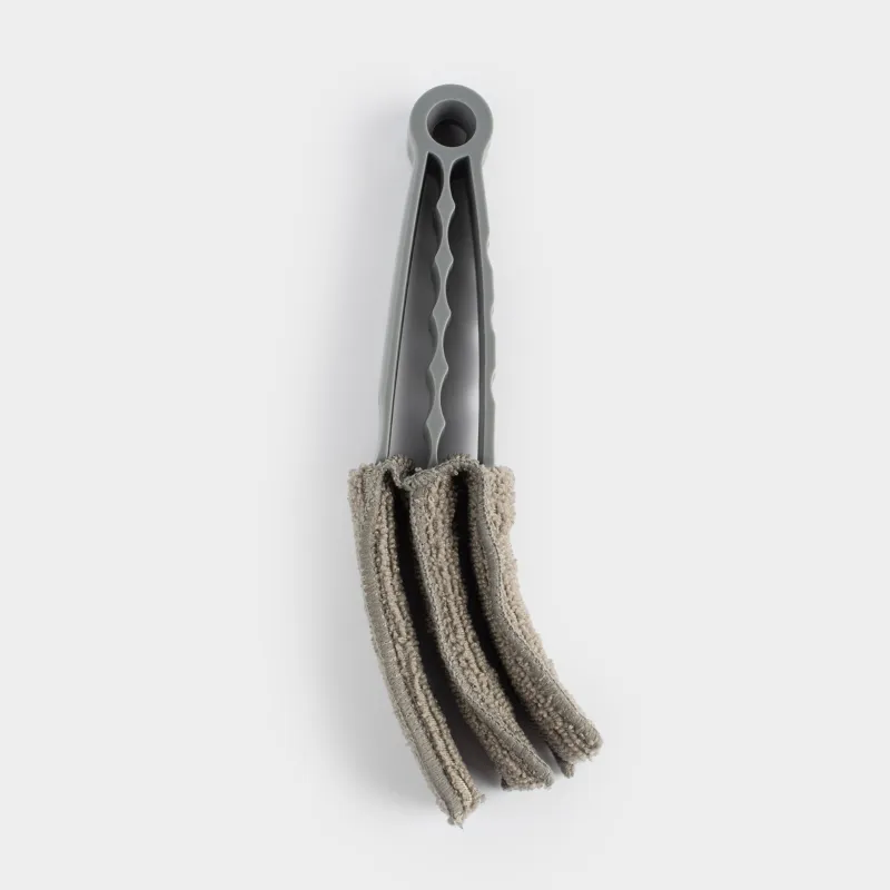 Cleaning brush for blinds and radiator batteries, 21x6 cm, microfiber / plastic, grey, Clean