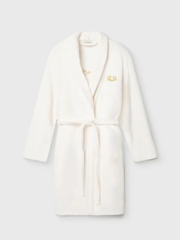 Women's robe, homewear, size S-M, with long sleeves, fleece, milky, Lucky&Rich, Jack, image-6