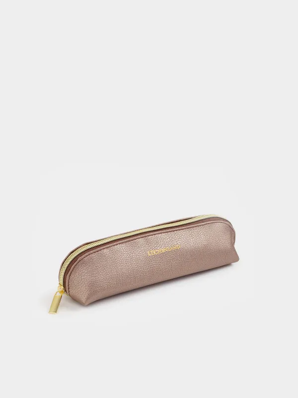 Pencil case, 18x5 cm, polyurethane, silver, Memo, image-1