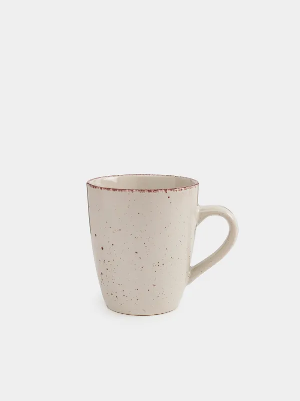 Mug, 400 ml, 2 pcs, ceramic, beige, speckled, Speckled, image-3