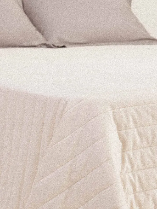 Bedspread, 220x240 cm, quilted, velvet/microfiber, beige, Stripes, Stitch velvet, image-2