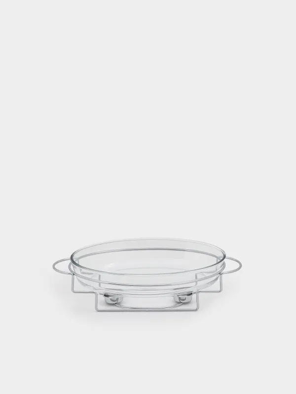 Chafing dish, 35x24 cm, glass T / metal, Oval, Classic, image-4
