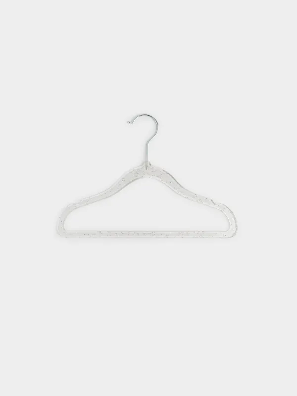 Hanger-hangers, 30 cm, 3 pcs, children's, plastic, transparent with silver sequins, Shimmer, image-0