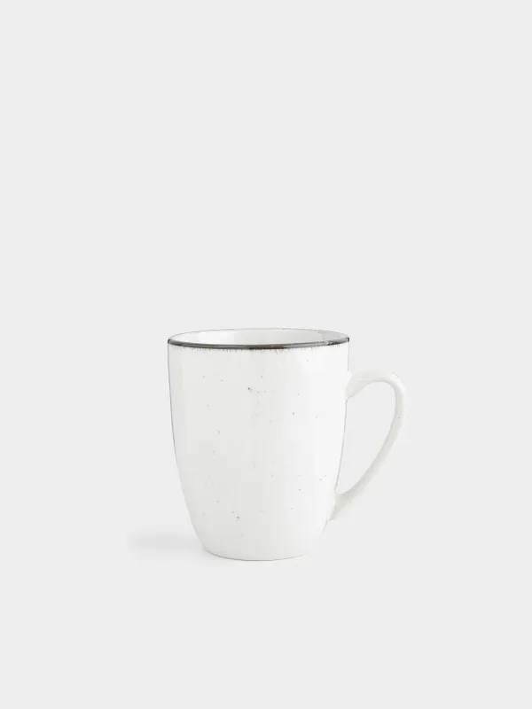 Mug, 350 ml, 2 pcs, ceramic, white-grey, speckled, Roxas, image-2