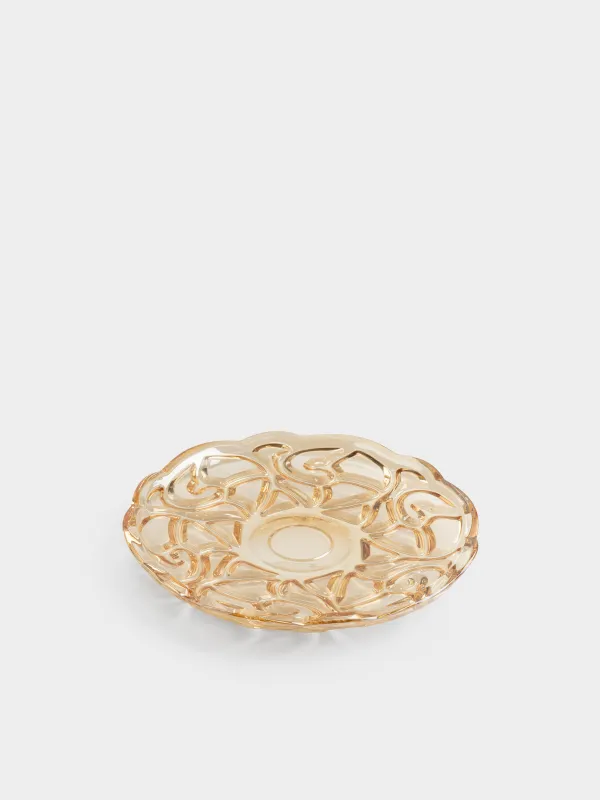 Dish, 32 cm, glass R, amber, Patterns, Gala, image-1
