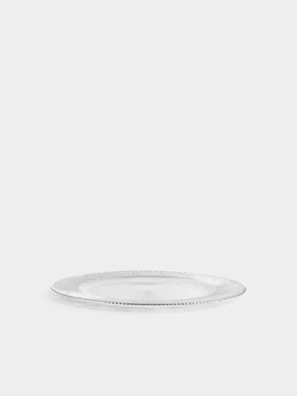 Charger plate, 33 cm, glass P, with silver glitter, Ribby, image-2