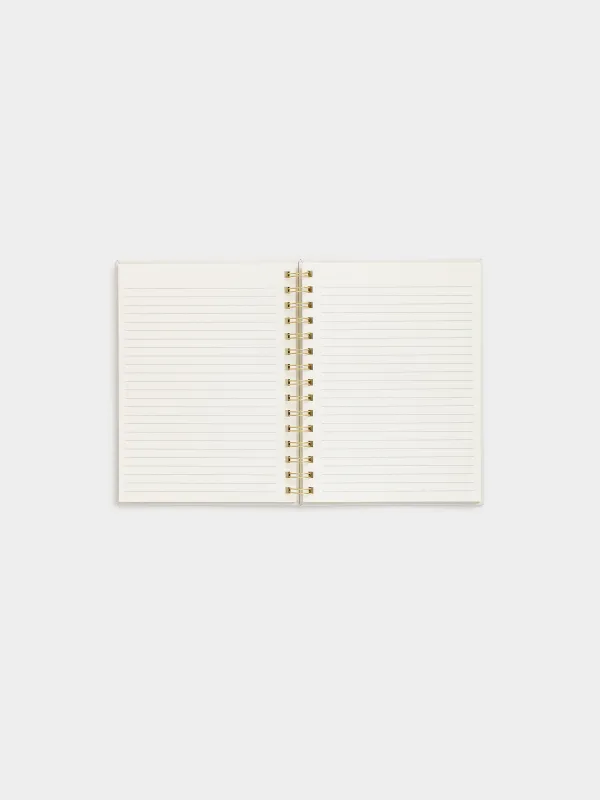 Notepad for notes, 15x20 cm, 80 l, on rings, with a pen, milky, Stationery sparkle, image-5