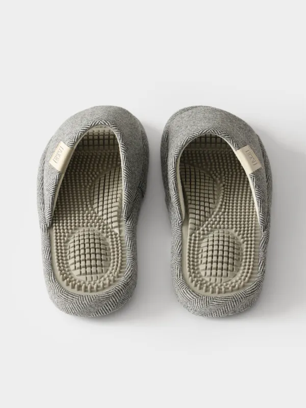Men's slippers, home, size 40-41, polyester / rubber, gray, Lint, image-2