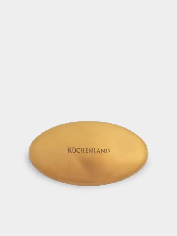 Steel soap, 8 cm, golden, Manny, image-0