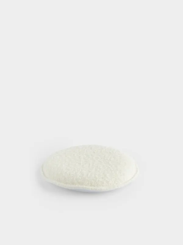 Washcloth-sponge for washing face and body, 13 cm, with holder, polyester / nylon, milky, Unique spa, image-2
