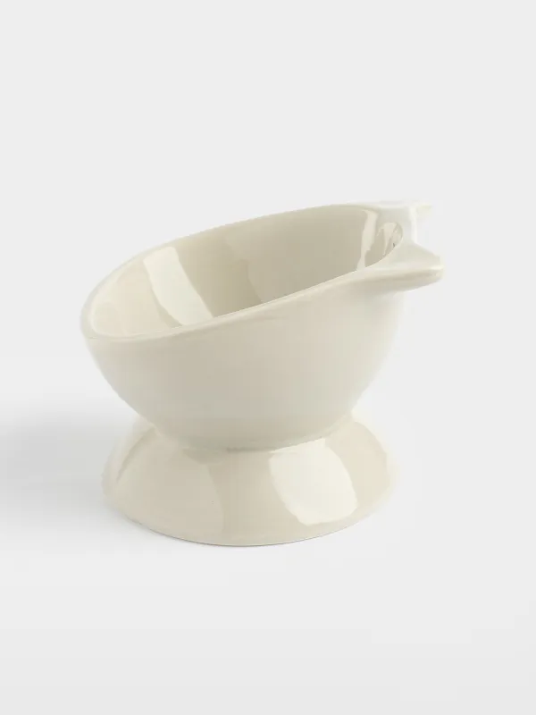 Pet bowl, 13x9 cm, 350 ml, with measuring scale, on a leg, ceramic, grey, Cat, Whiskers, image-4