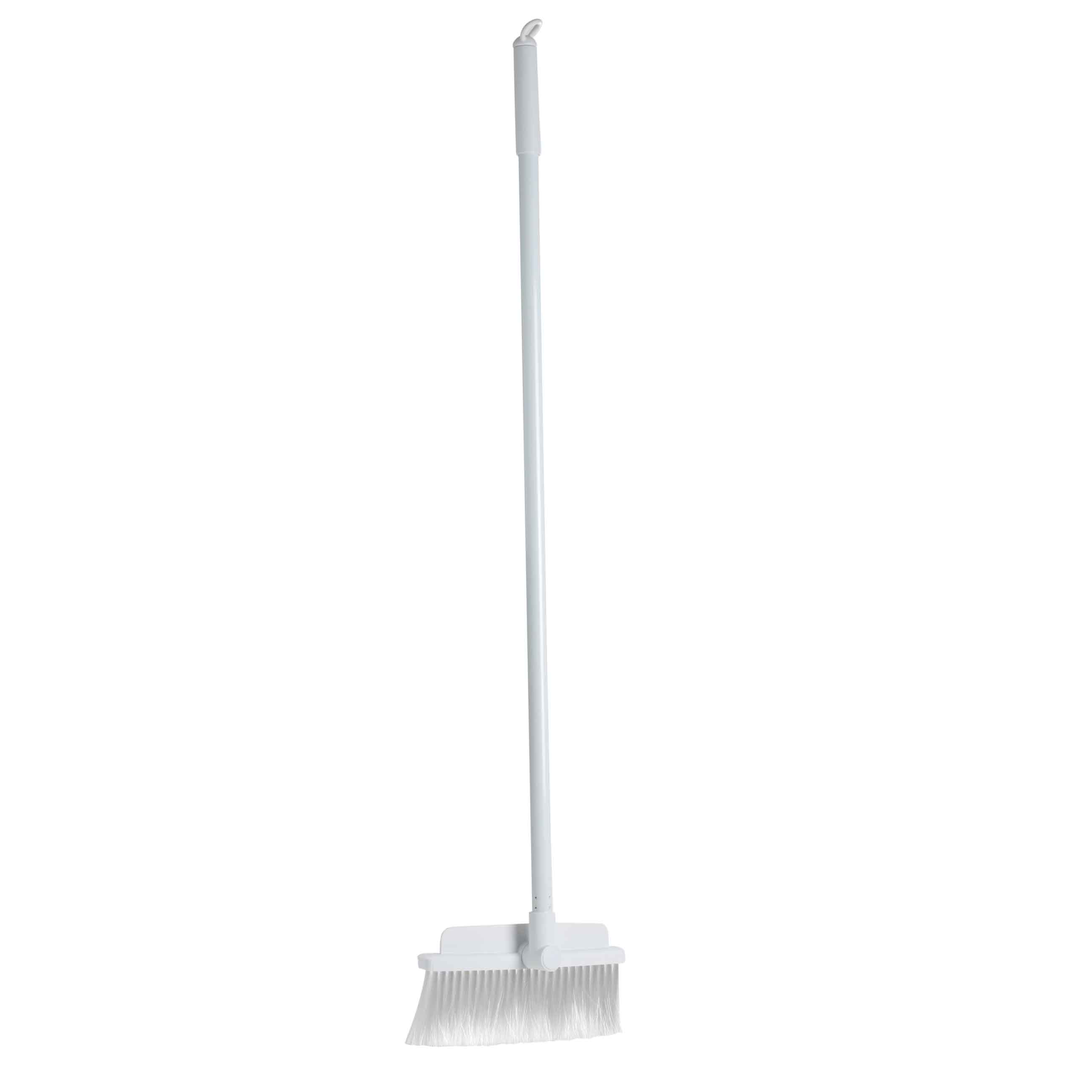 Garbage brush-scraper, with foldable dustpan, 93 cm, plastic / rubber / metal, White, Mop