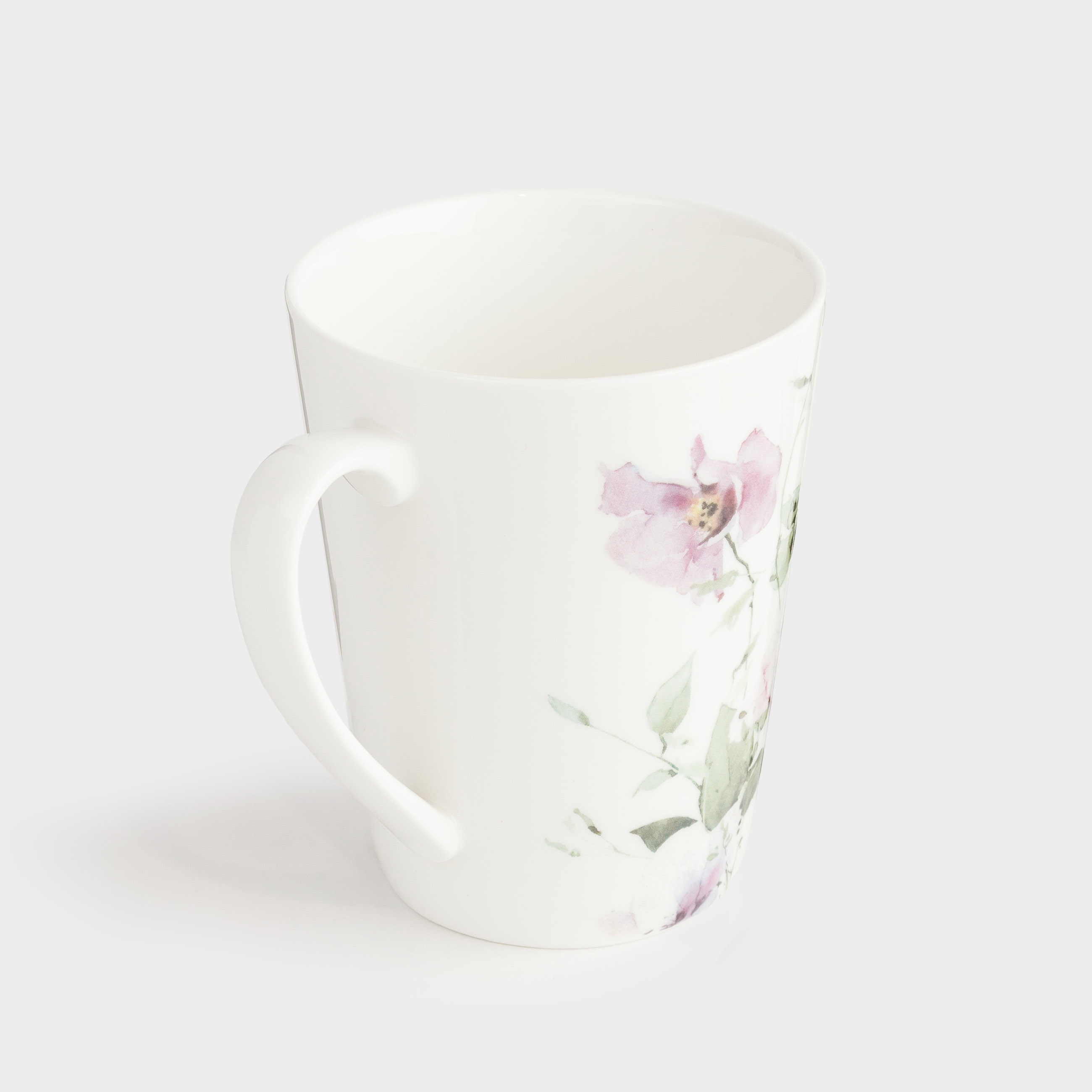 Mug, 420 ml, 2 pcs, porcelain N, white, Lilac flowers, Floret