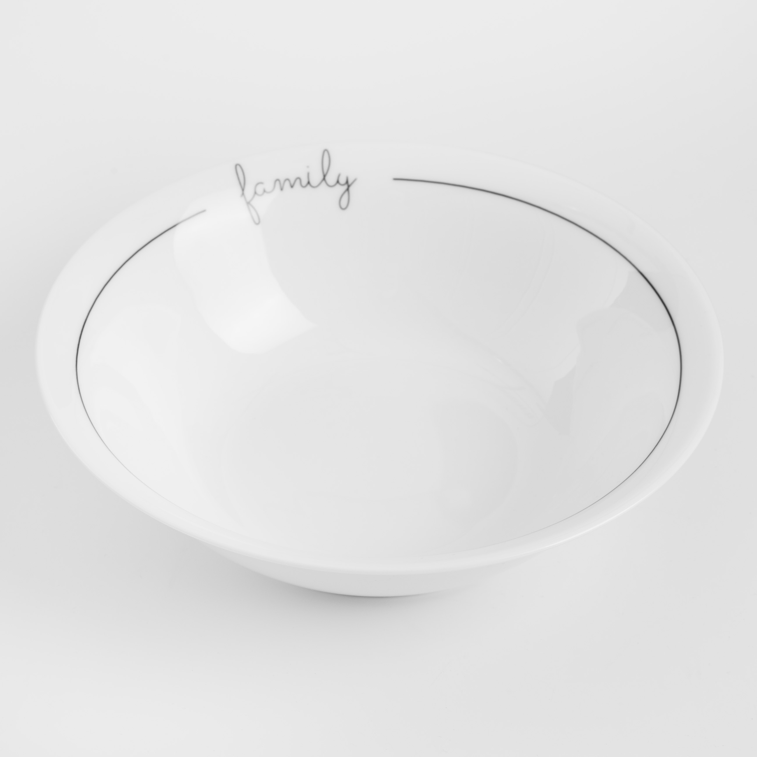 Salad bowl, 17x6 cm, 380 ml, porcelain N, white, Family, Scroll white