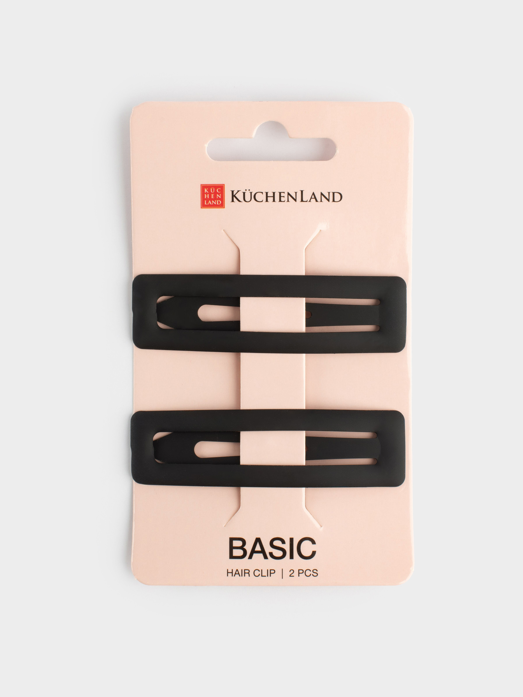 Hair clip, 7 cm, 2 pcs, metal, Black, Basic, image-2
