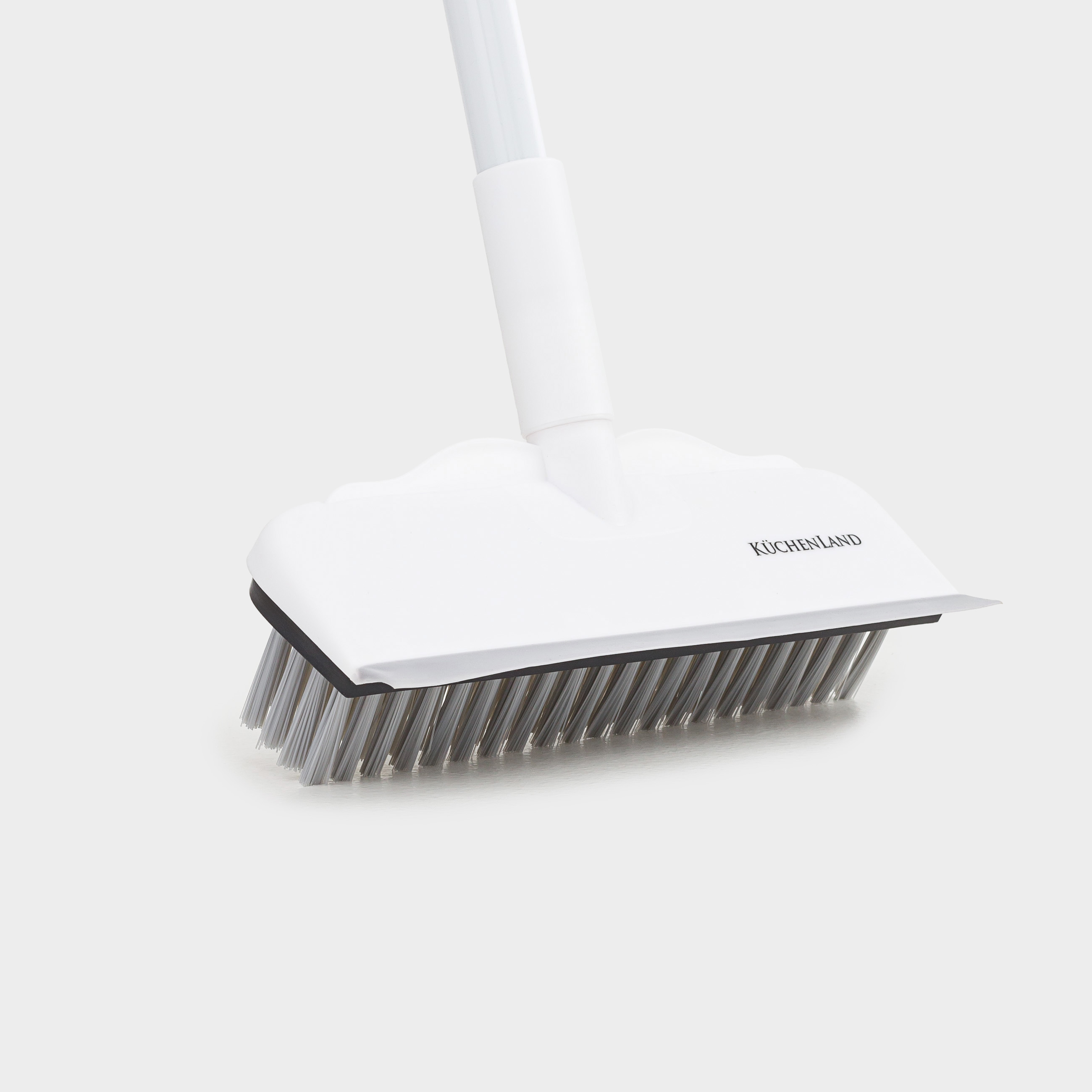 Mop-brush, 121 cm, with scraper, 2 in 1, nylon / rubber / plastic, gray-white, Mop light