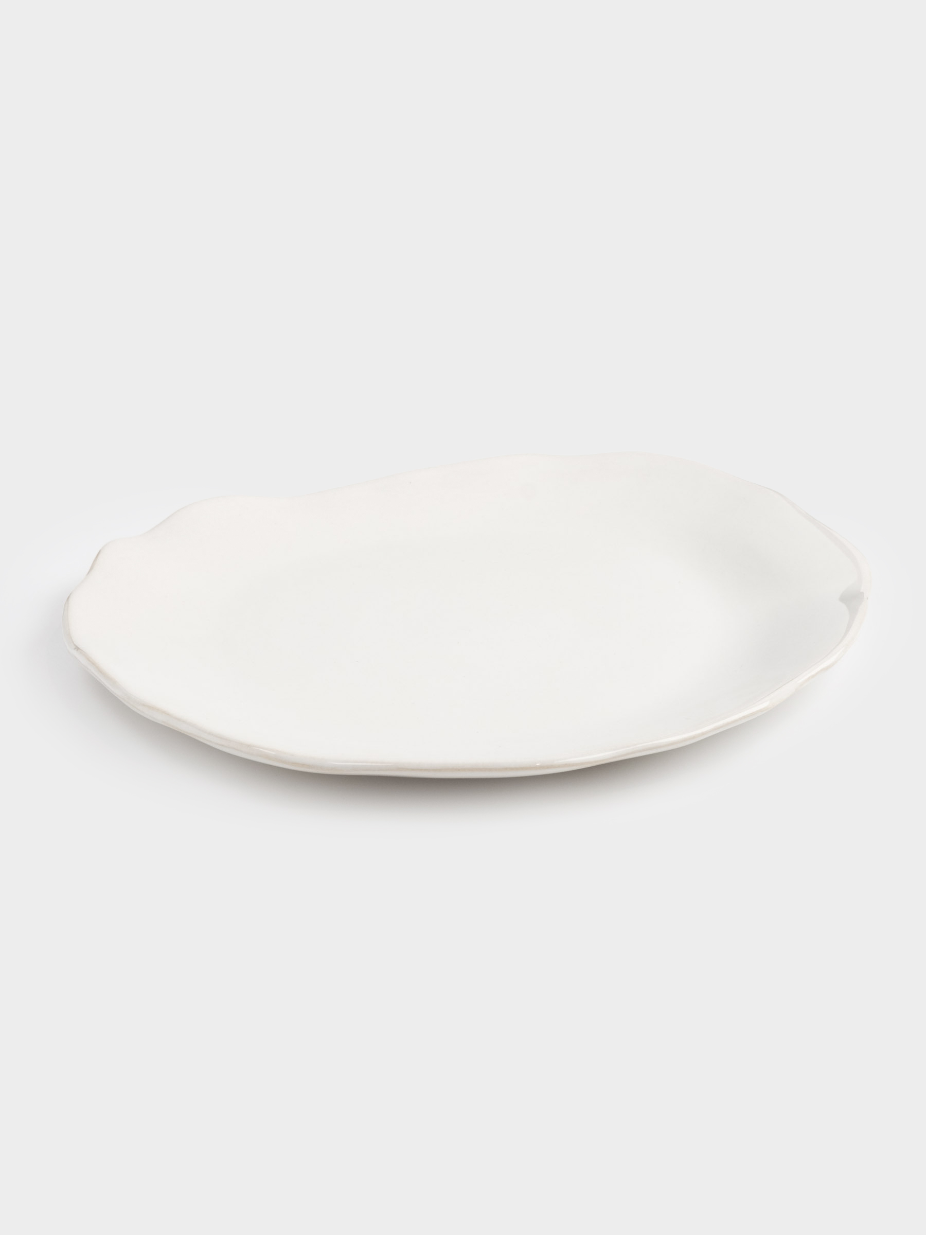 Dinner plate, 27 cm, ceramic, white, Uneven edge, Bumpy, image-1