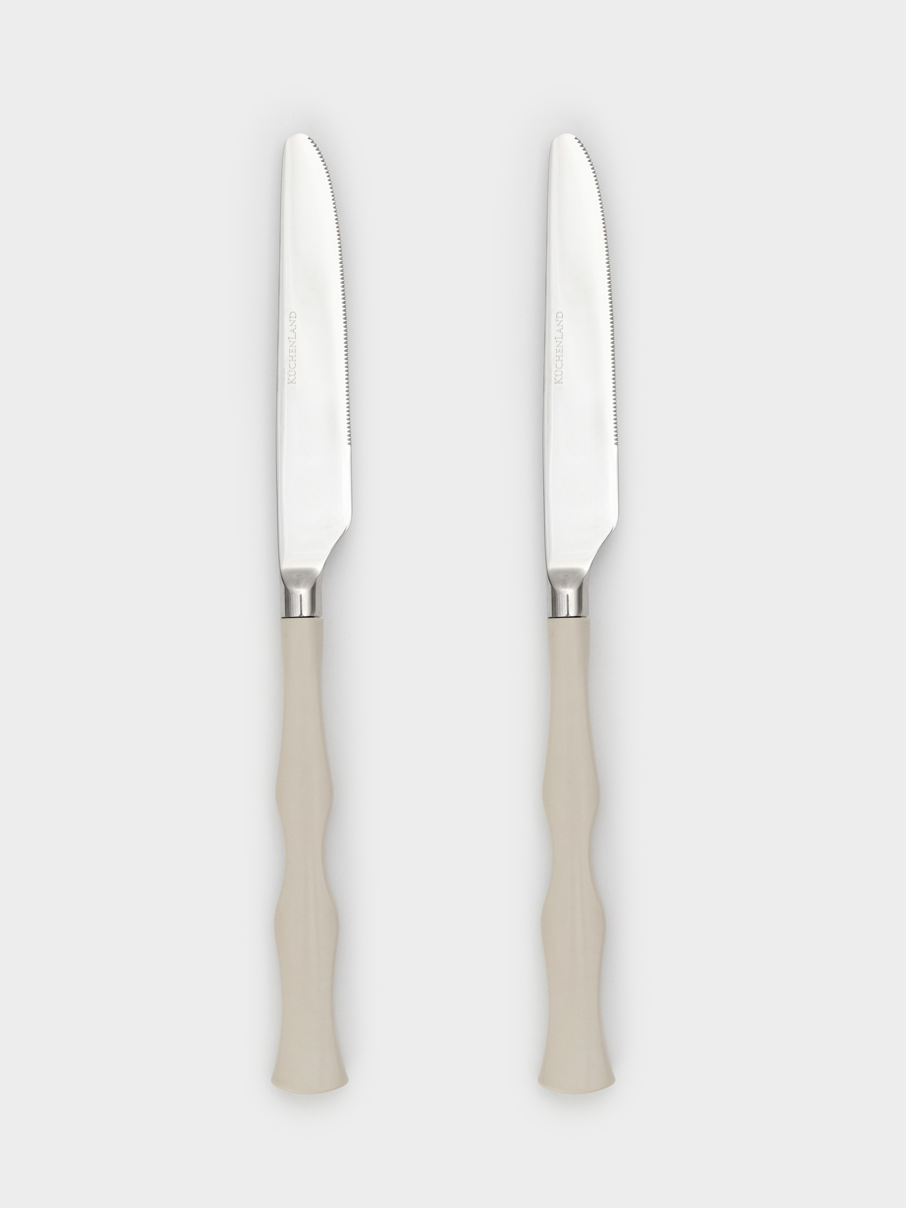 Table knife, 2 pcs, steel / plastic, beige, Bends, Toronto, image-3