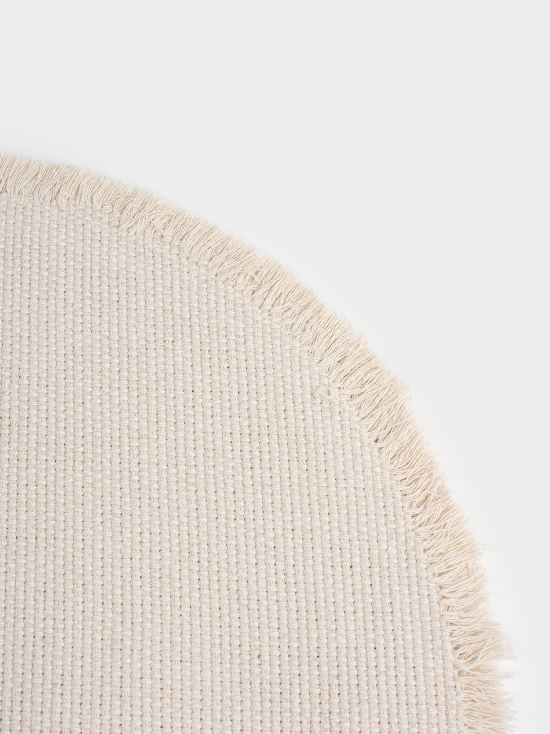 Placemat, 38 cm, with fringe, polyester / cotton, Round, beige, Fringe, image-3