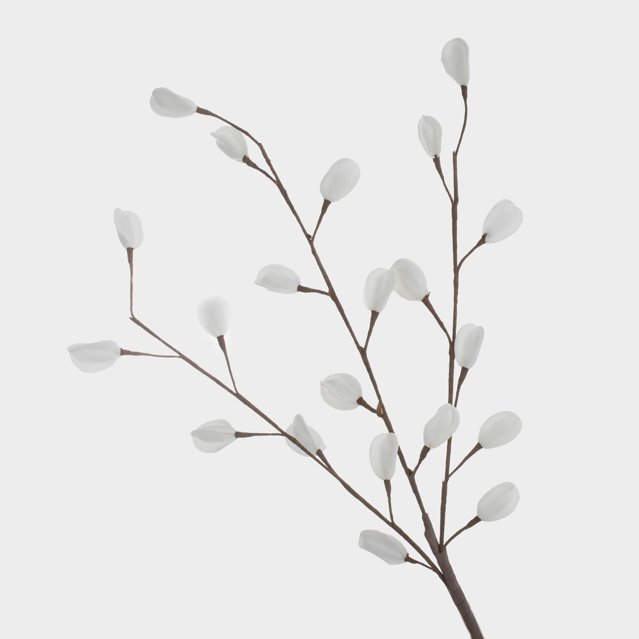 Decorative branch, 1 m, plastic / foam, White leaves, Flower garden, image-0