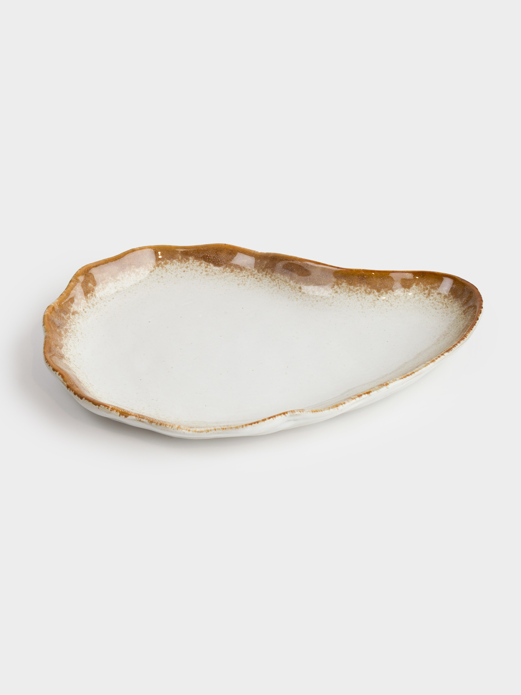 Decorative dish, 23x16 cm, ceramic, beige-brown, Oyster, Seaside, image-1