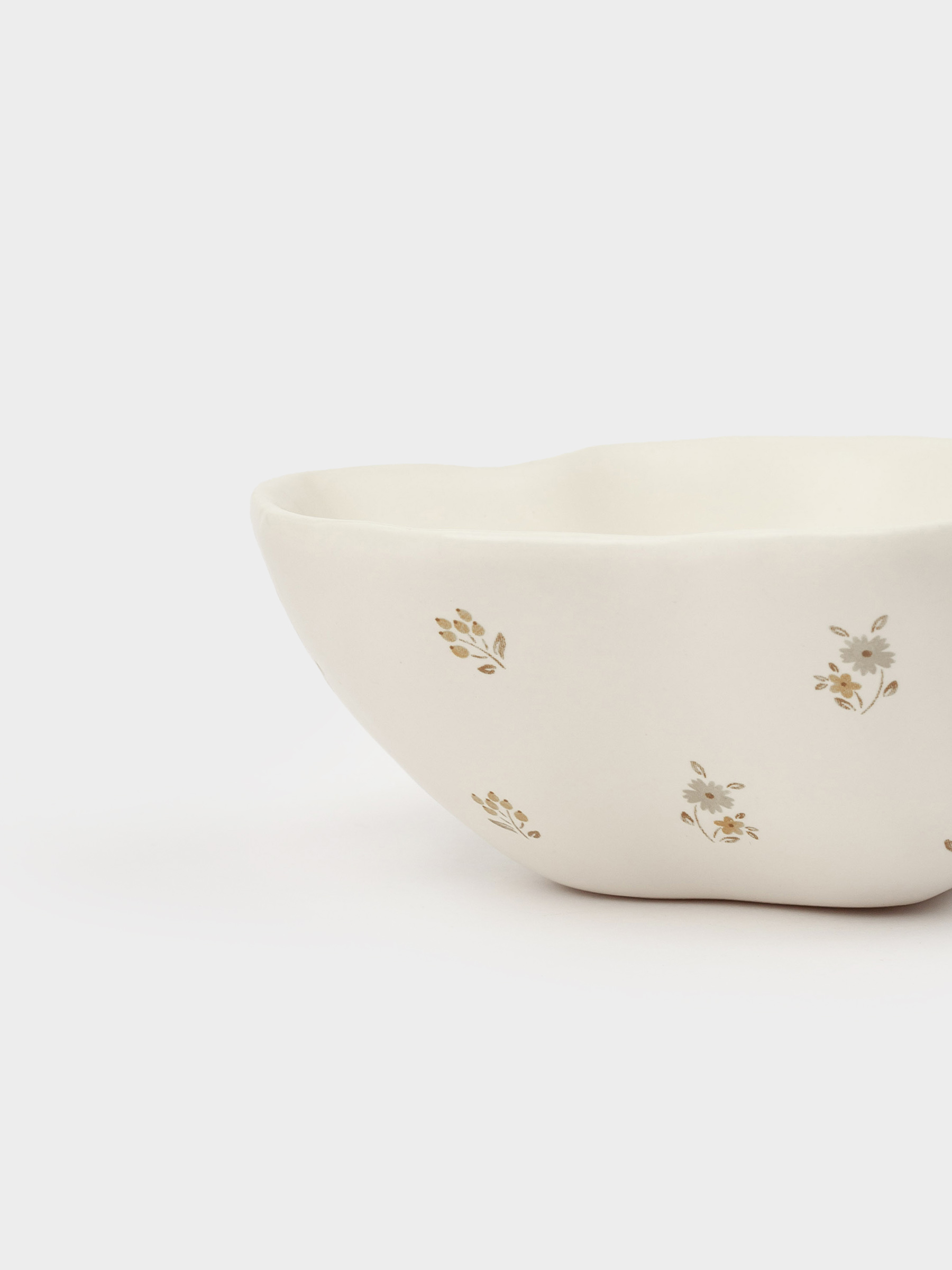 Bowl, 13x5 cm, ceramic, milky, Vintage flowers, La flore, image-6