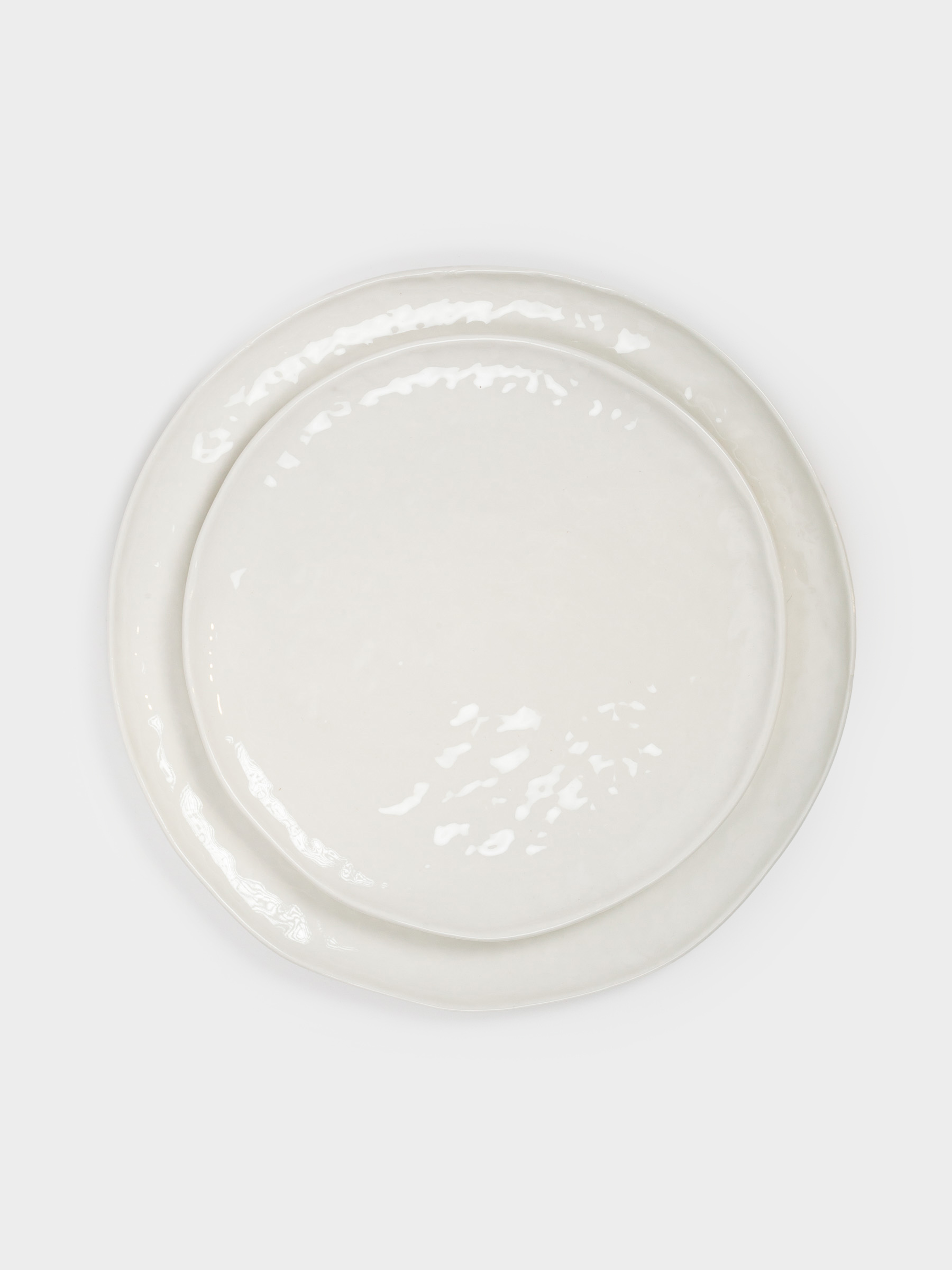 Dining set, 6 persons, 18 items, ceramic, white, Crumpled effect, Egaleo, image-2