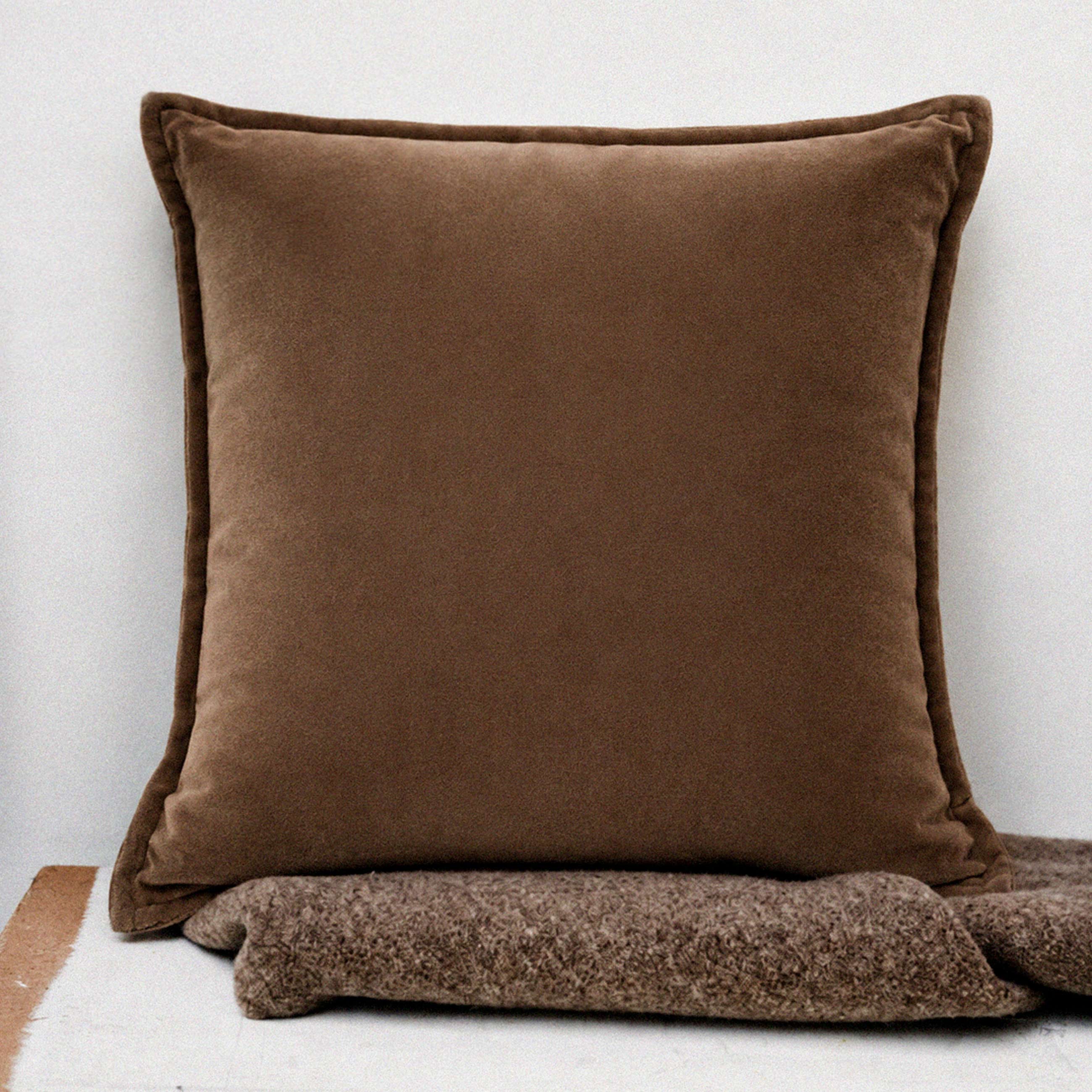 Decorative pillow, 45x45 cm, velvet, brown, Silk velvet