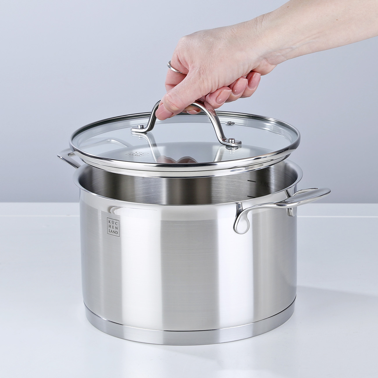 Pot with Lid, 22 cm, 4 l, Silver Stone