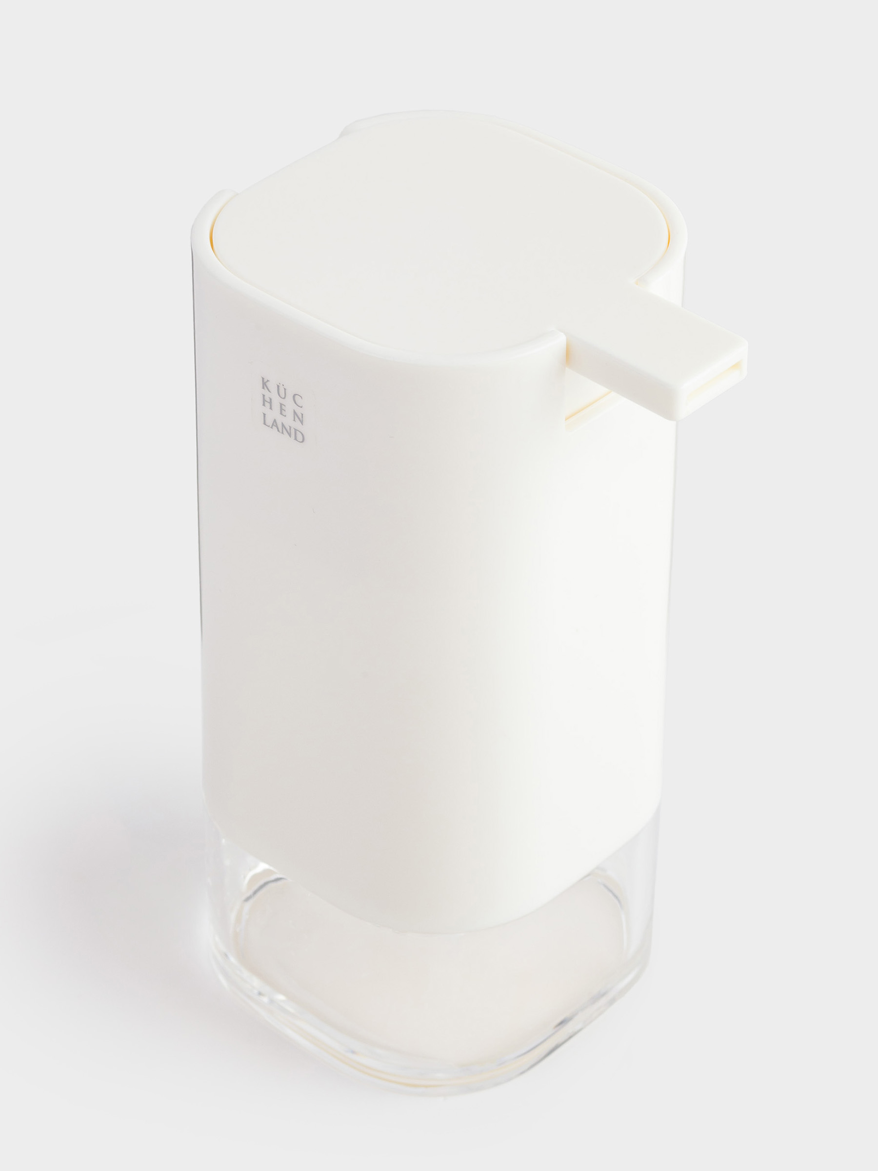 Liquid soap dispenser, 440 ml, plastic / acrylic, milky, Eleos, image-3