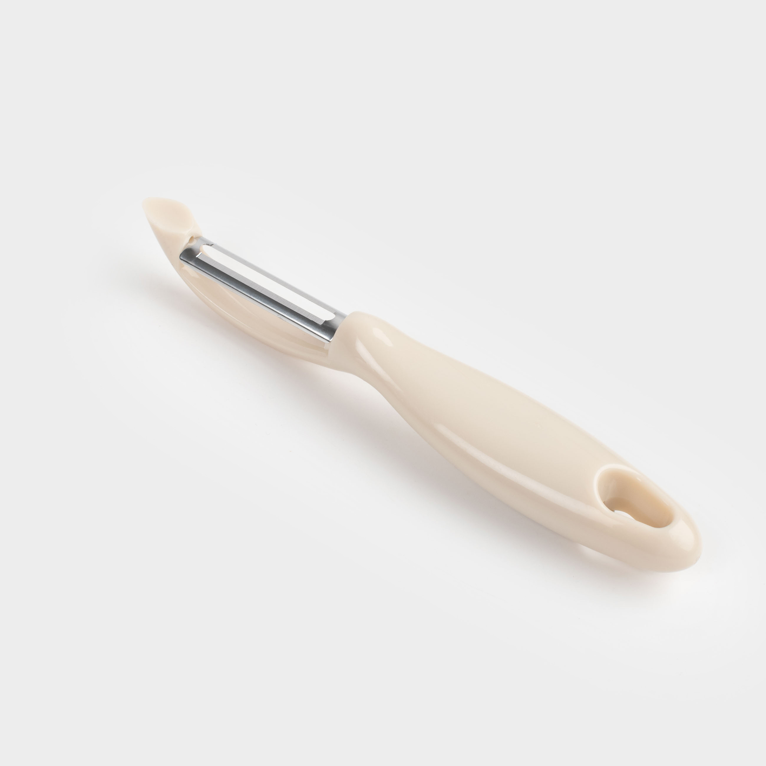 Vegetable peeler, 17 cm, steel / plastic, gray-milky, Regular, image-2