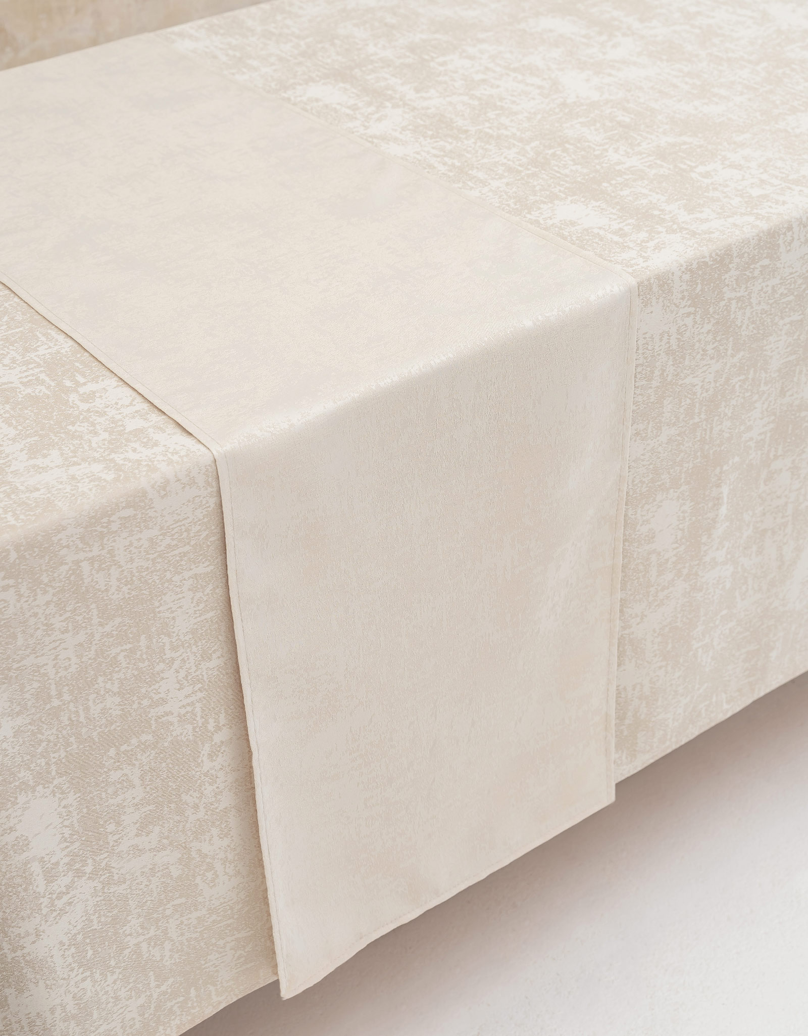 Table runner, 40x160 cm, polyester, beige, Jacquard