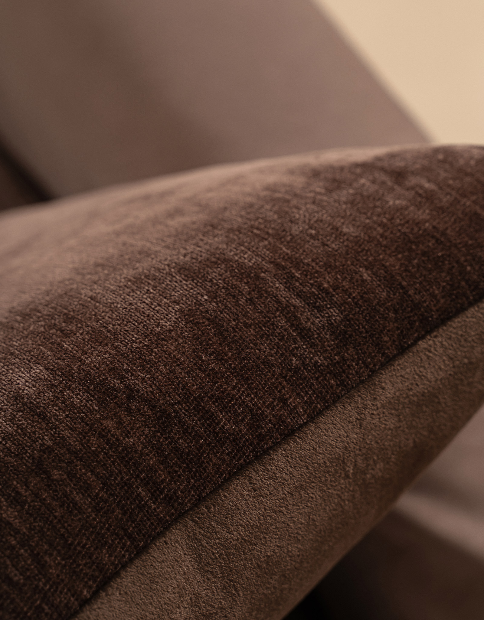 Decorative pillow, 45x45 cm, chenille / velvet, brown, Chenill, image-4