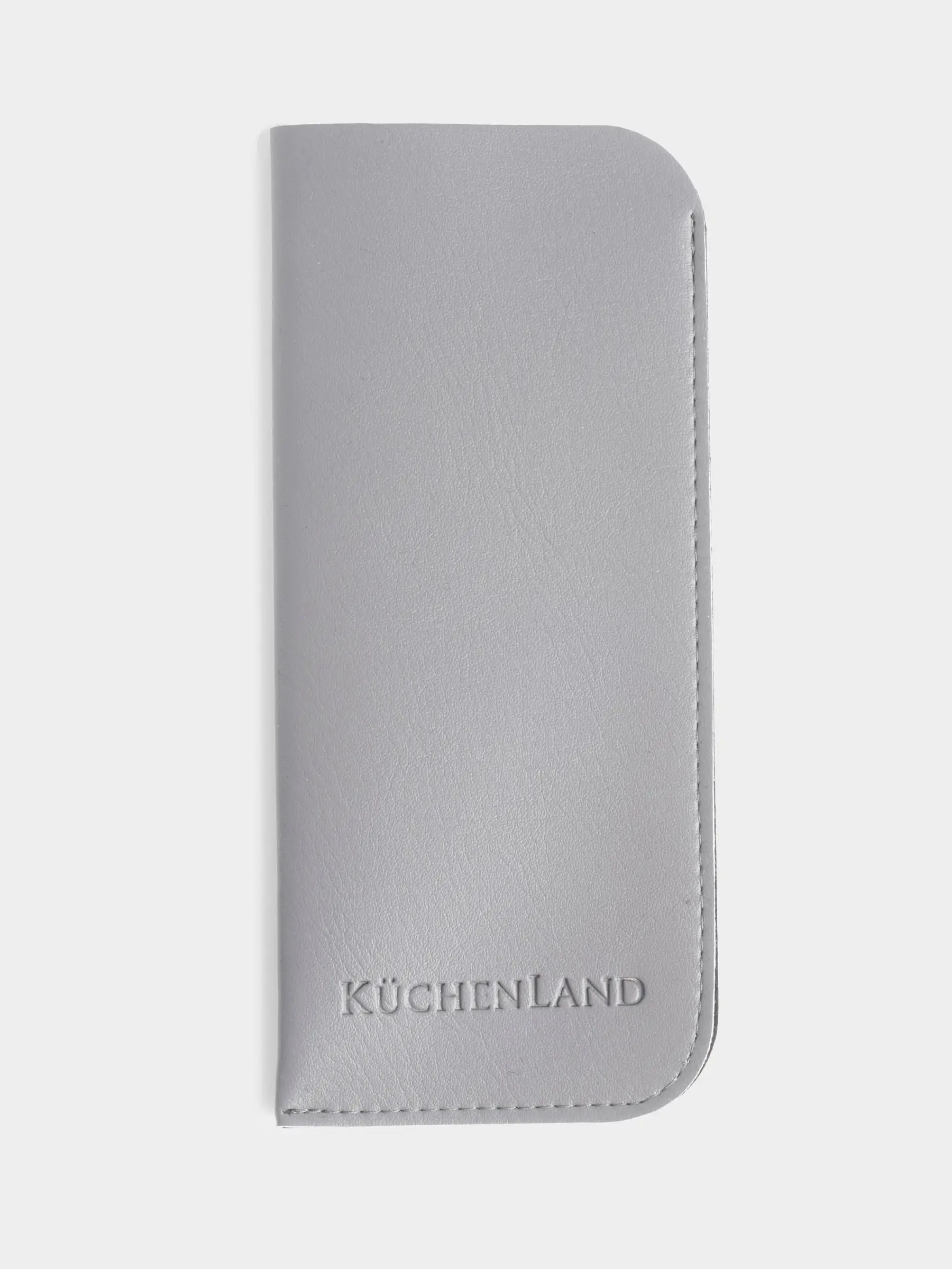 Eyeglass case, 18x8 cm, polyurethane, light grey, Memo