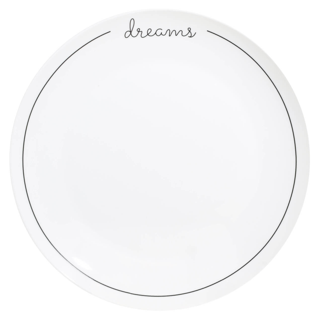Dinner plate, 27 cm, porcelain N, white, Dreams, Scroll white