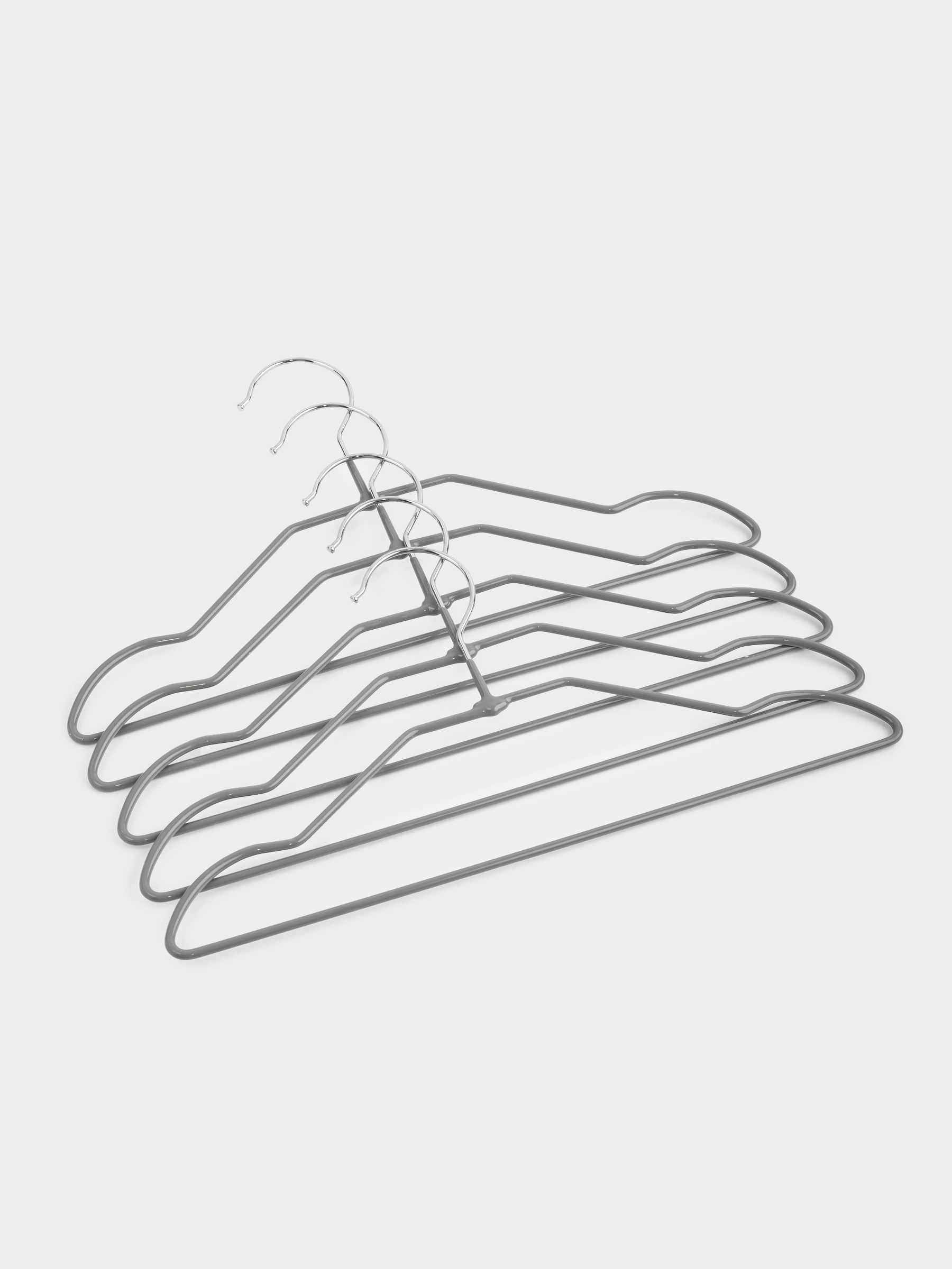 Hanger, 28 cm, 5 pcs, children's, metal coated, gray, Colorful house