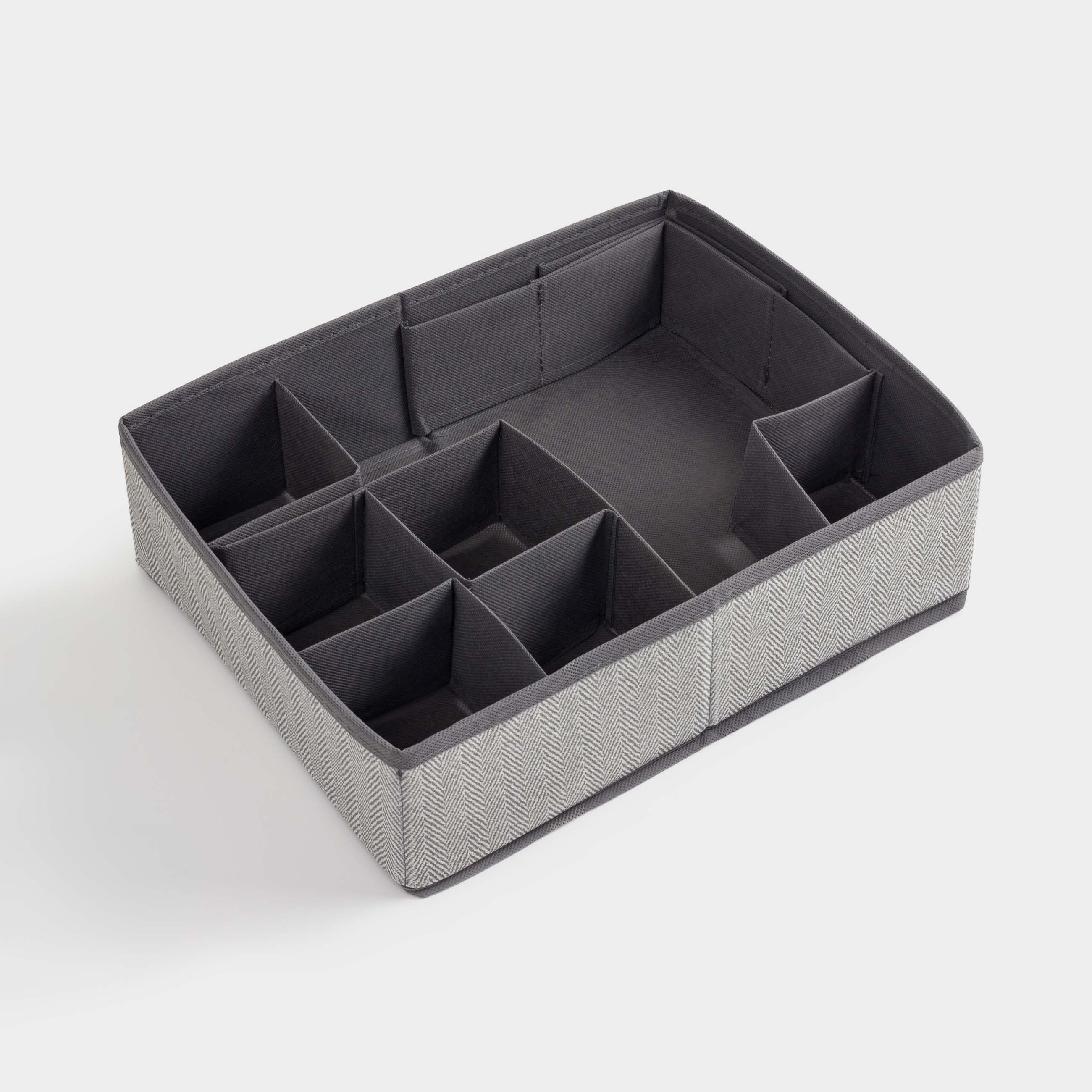 Organizer-divider for drawers, 32x24 cm, 12 otd, textile, gray, Pedant new