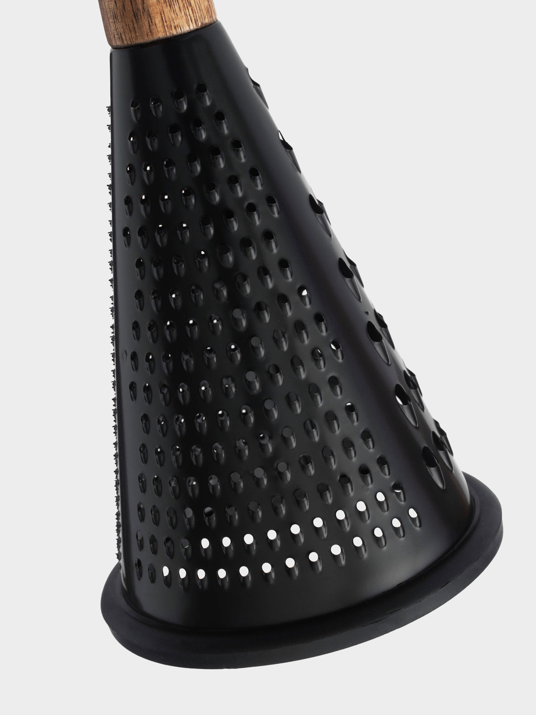 Grater, 25 cm, steel / wood, round, Black, Black style, image-4