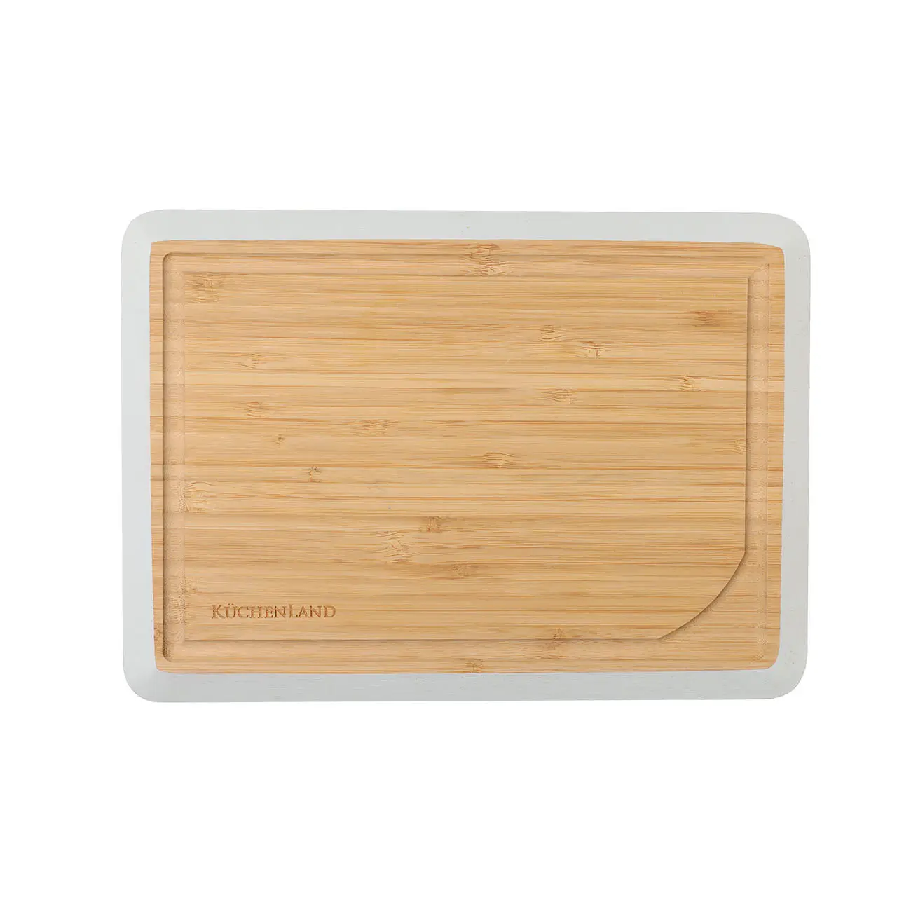 Cutting board, 28x20 cm, bamboo, rectangular, gray edging, Bamboo, image-0