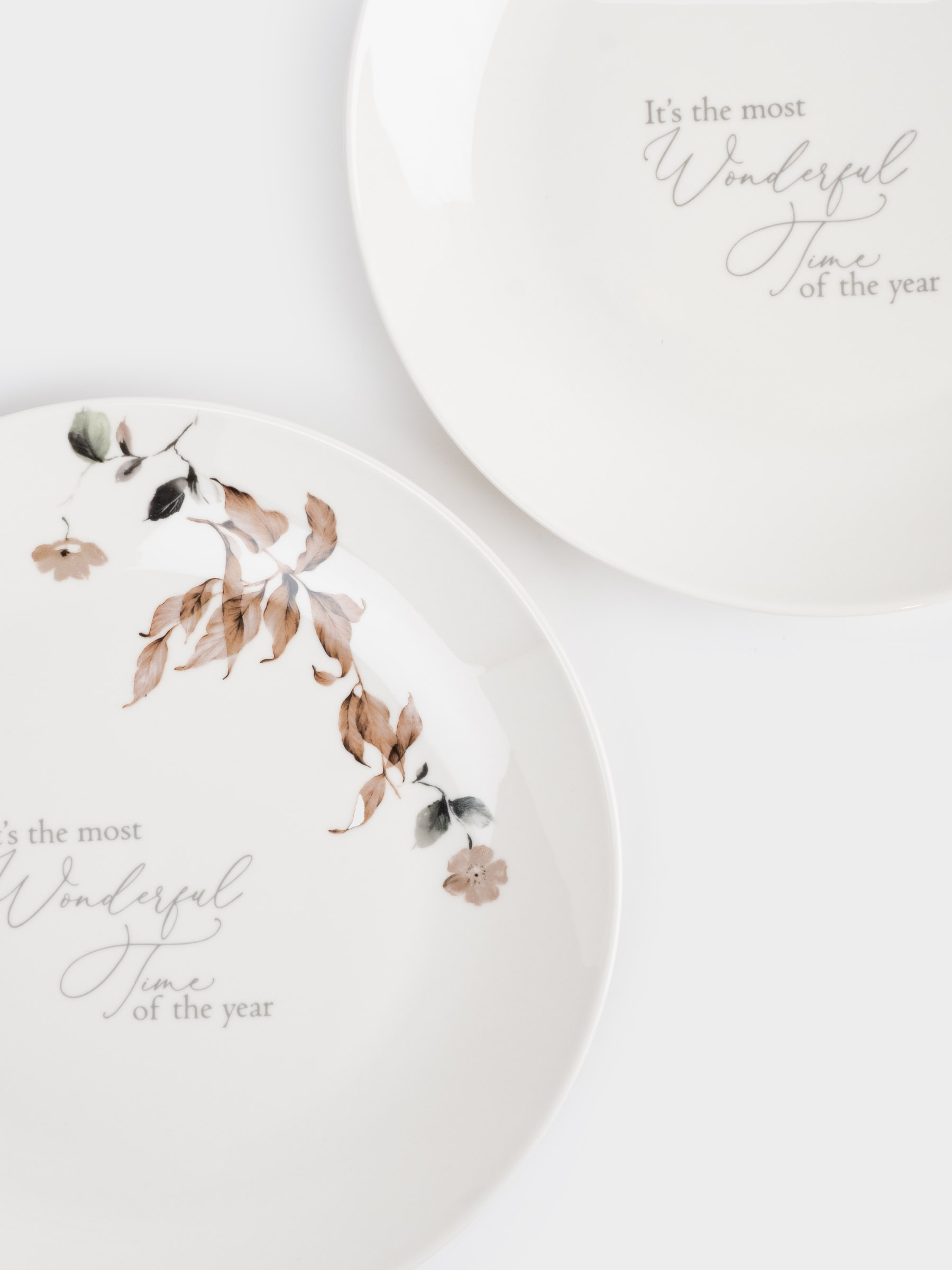 Snack plate, 20 cm, 2 pcs, porcelain N, Autumn flowers, Refined floral, image-5
