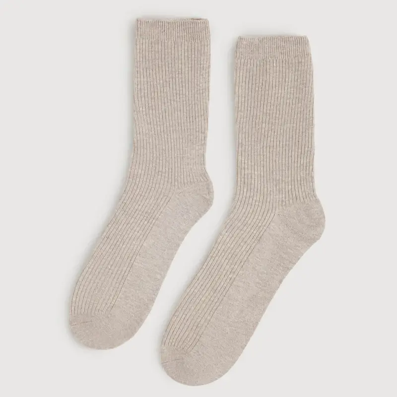 Women's socks, cotton / polyester, beige, Rubchik