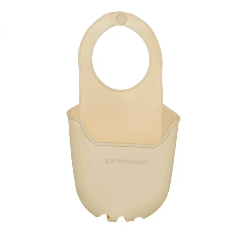 Kitchen sponge holder, 10x11 / 20 cm, Hanging, Silicone, Beige, Keeping