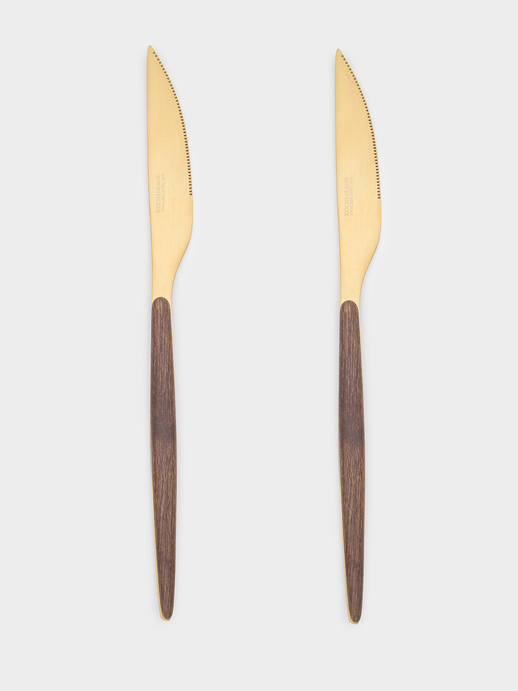 Table knife, 2 pcs, steel / plastic, gold, matt, Oslo gold, image-3
