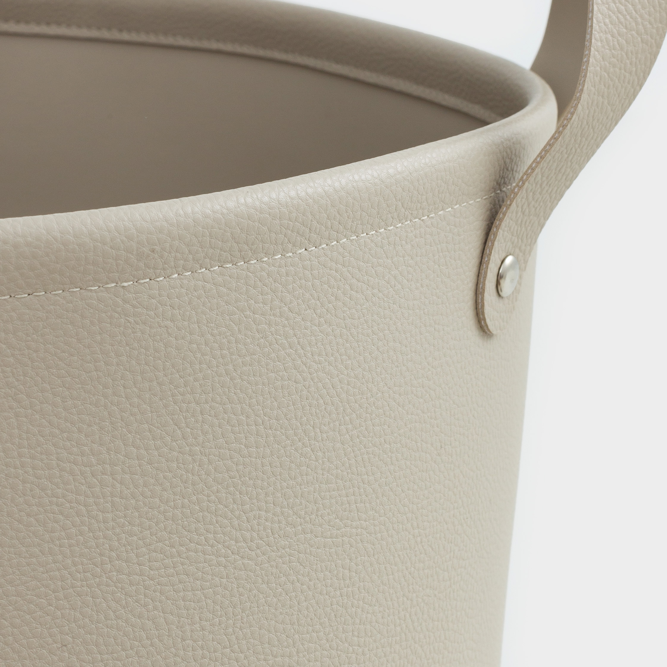 Storage bag, 30x30x45 cm, with handles, PU leather, Rectangular, Beige, Rock