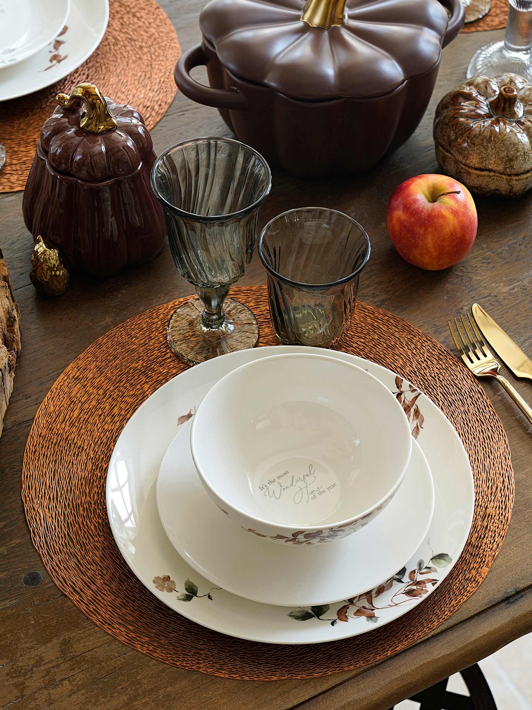 Salad bowl, 16x7 cm, 700 ml, porcelain N, Autumn flowers, Refined floral, image-6