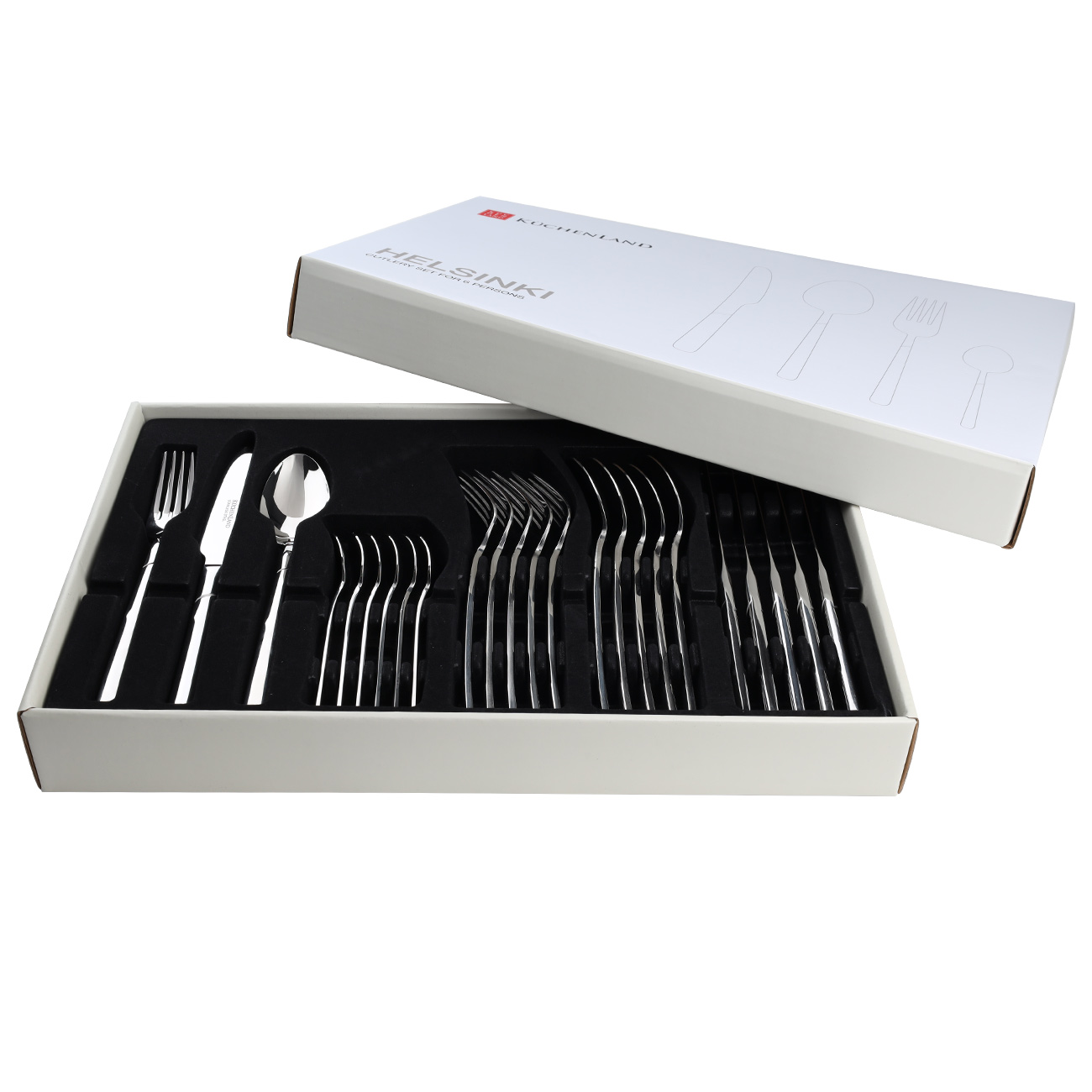Cutlery, 6 pers, 24 pr, steel, Helsinki