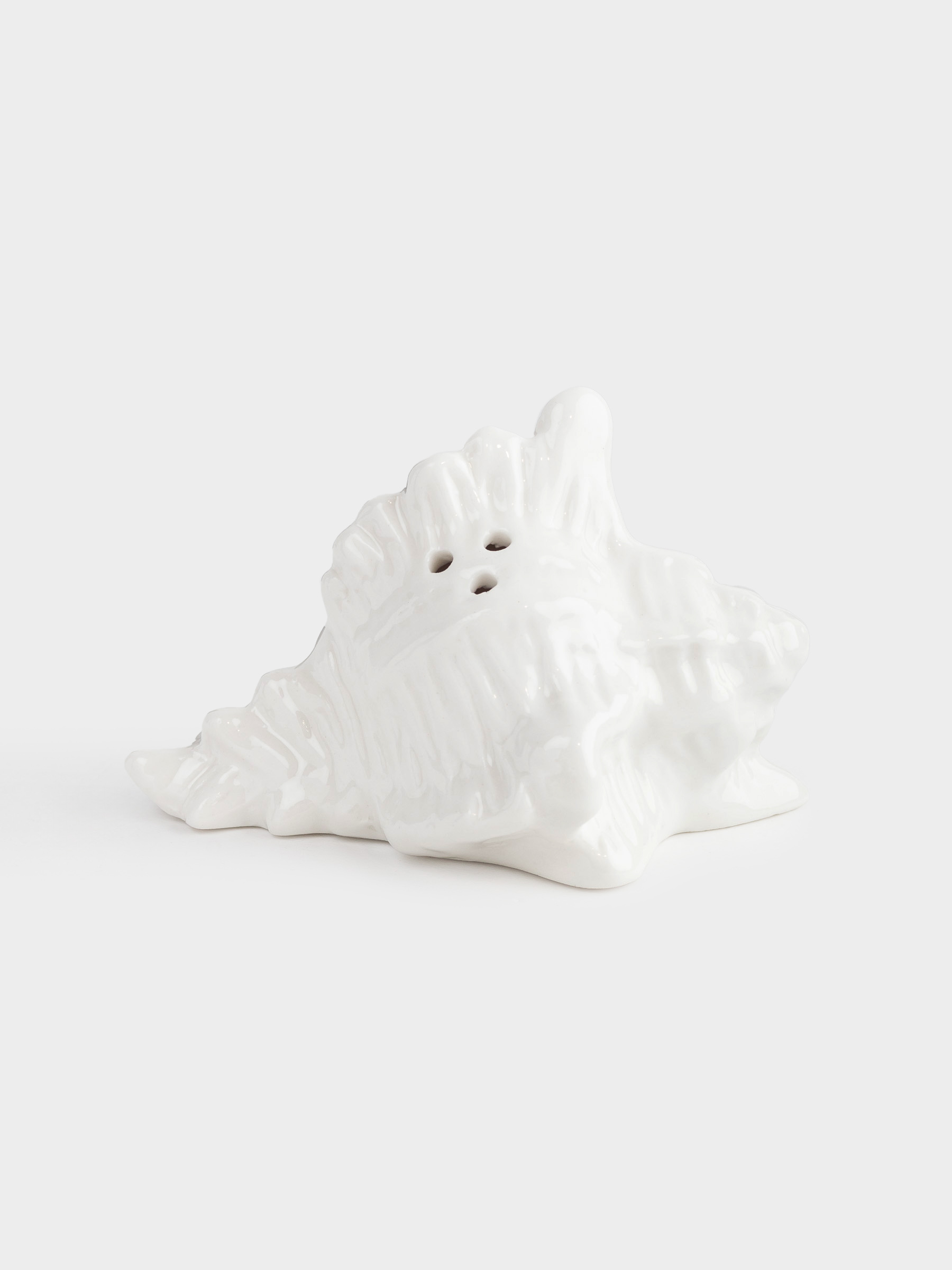 Salt or pepper container, 5 cm, porcelain P, white, Seashell, Seaside, image-0