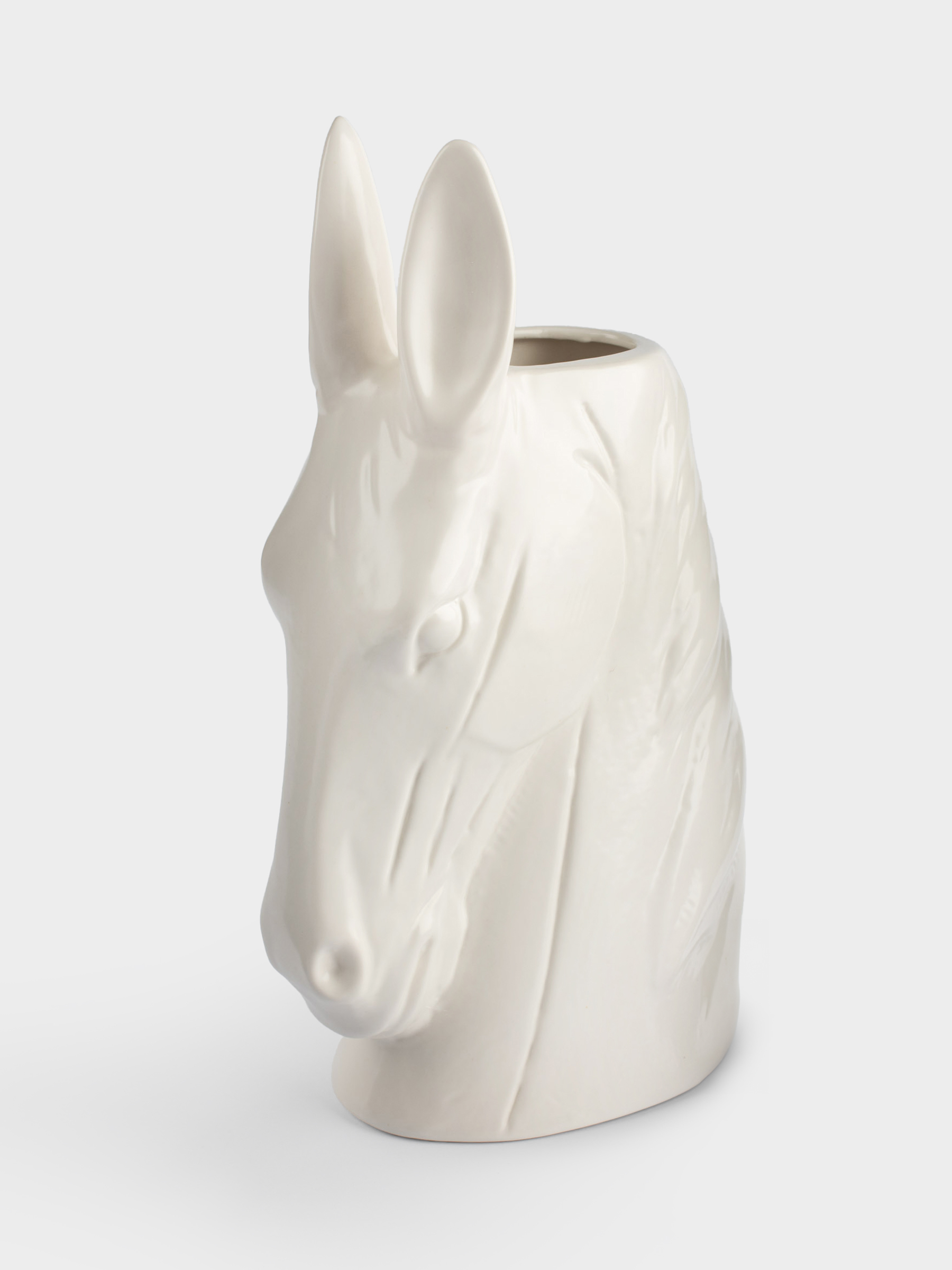 Decorative vase, 25 cm, polyresin, white, Horse, Horse white, image-0